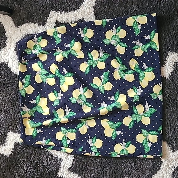 Talbots sz 8 navy lemon pencil skirt Spring Summer WSK39 - Picture 4 of 6